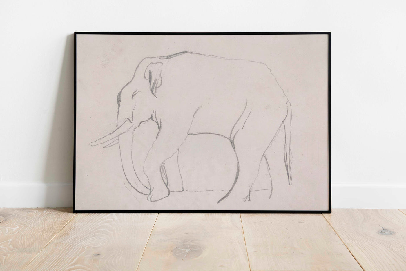 Elephant Walking Sketch Print