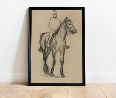 Horse and Rider Sketch Print