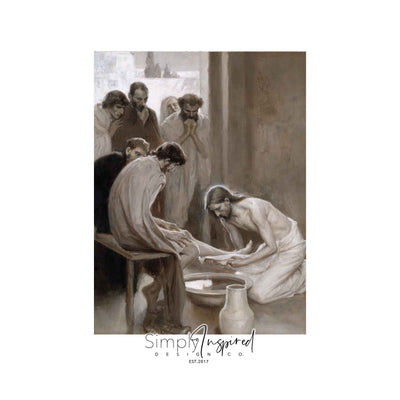 Jesus washing the feet Print