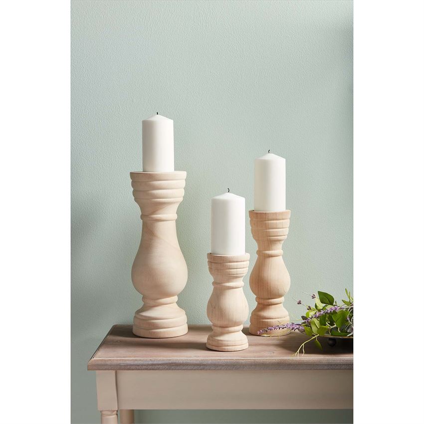 Natural Wood Candlesticks