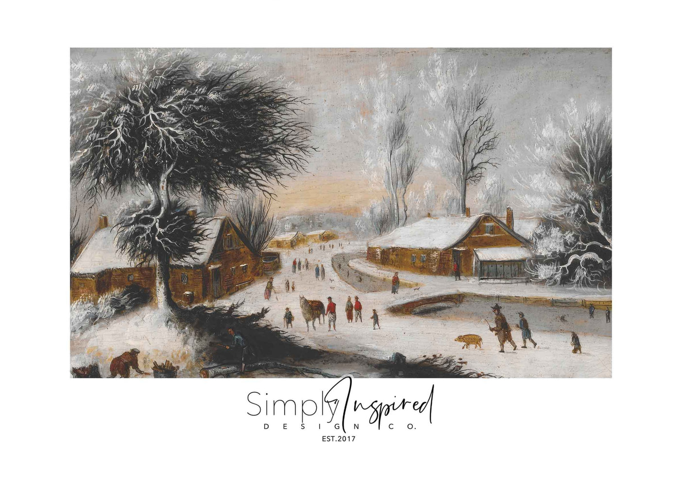 Winter in the village Print