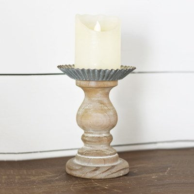 7"  Wash Finish Candle Holder