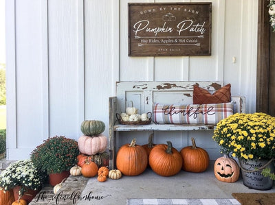 Traditional pumpkin sign Hand drawn pumpkin patch wood sign fall harvest autumn blessed ranch