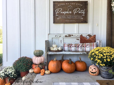 Traditional pumpkin sign Hand drawn pumpkin patch wood sign fall harvest autumn 